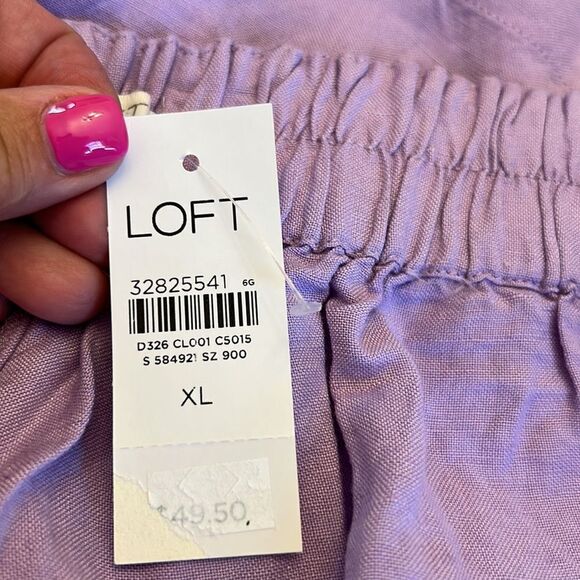 Loft lilac linen shorts Size XL New - Picture 6 of 7